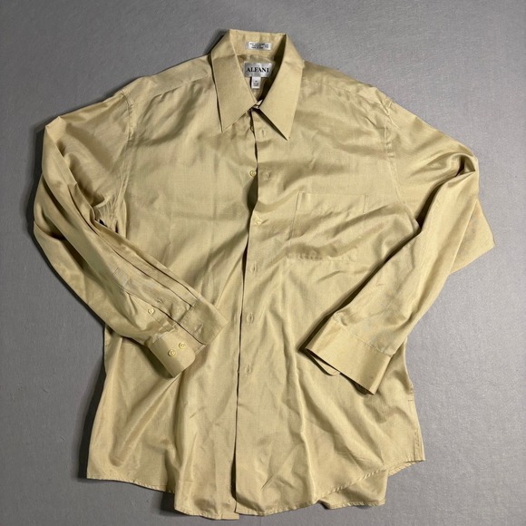 Alfani Other - Alfani 100% Silk Oxford Dress Shirt Men's L 16 34/35 Beige